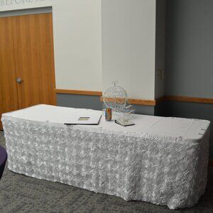 Rose Satin Table Skirt 21ft